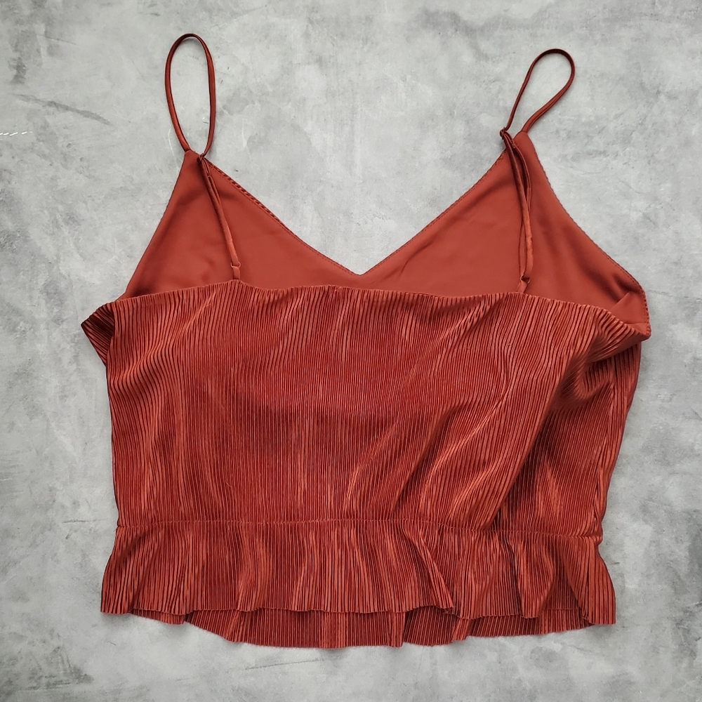 LEYDEN Pleated Camisole Tank Top Copper XL - Picture 3 of 5